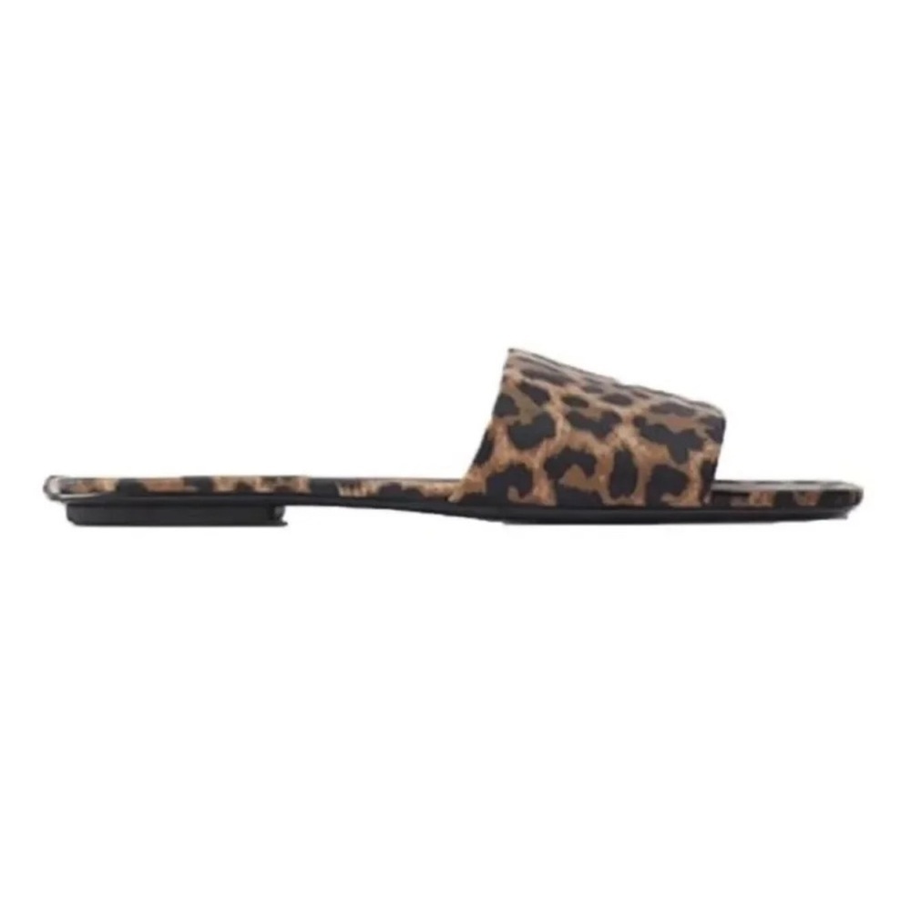 ZARA LEOPARD Satin Animal PRINT FLAT SANDALS NWT - Picture 3 of 3